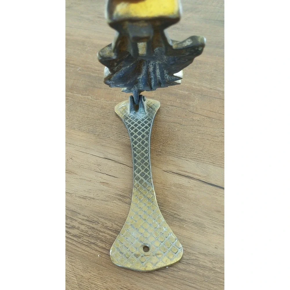 VTG Brass Relief Modeled Scottish Bagpiper Door Knocker 5.5